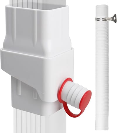 Regenton vulautomaat - Regenwater opvang - Duurzaam watergebruik - Voor standaard regenpijpen - 50 inch slang - Wit