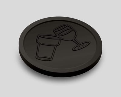 Reliëfmunten Bier en Wijn 29mm / Consumptiemunten / Betaalmunten (per 250 stuks) - ZWART