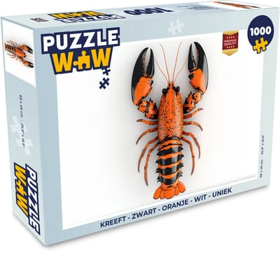 Puzzel Kreeft - Zwart - Oranje - Wit - Uniek - Legpuzzel - Puzzel 1000 stukjes volwassenen