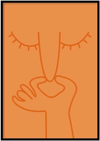 Poster What a smell - Oranje - 30x40 cm - WC Poster - WALLLL - Exclusief lijst - Professioneel fotopapier