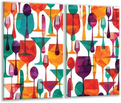 TMK ArtDeko Serie - Glazen Snijplank - 30x52 cm - Inductiegeschikt - Antislip