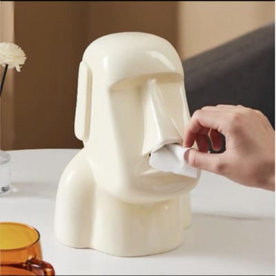 Paaseiland Tissuebox 3D Stenen Beeld Figuur Papierhouder Doos Huis Kantoor Waterdicht Stofdicht Opbergdoos Diversen Organizer