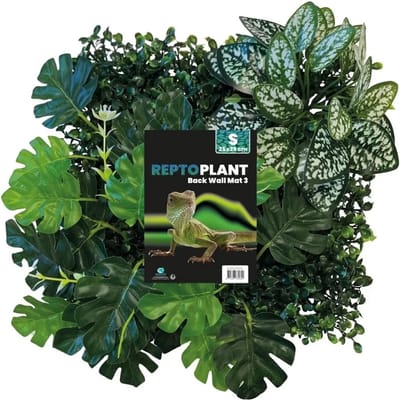 Repto Plant Achterwand Mat 3 25x25cm terrarium achterwand met kunstplanten en zuignappen