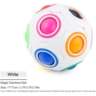 Creatieve magische regenboog puzzelbal fidget anti-stress speelgoed voor kinderen volwassen stressverlichting kleuren bijpassende bal leuke spelletjes geschenken wit