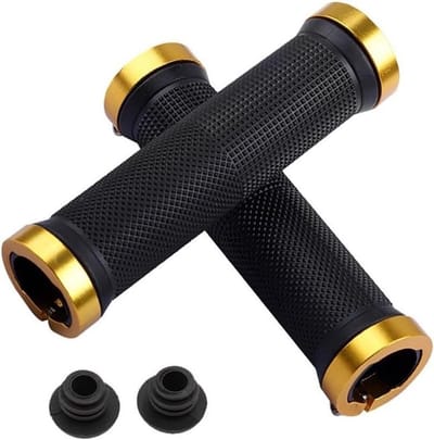 Fiets Handvatten - Stuur Grips - Comfortabel Fietsen - Antislip Rubber - Universele Maat - Goud