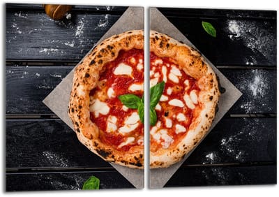 TMK ArtDeko - Serie - Glasbeschermplaat voor Kookplaat - 2x40x52cm - Pizzapatroon