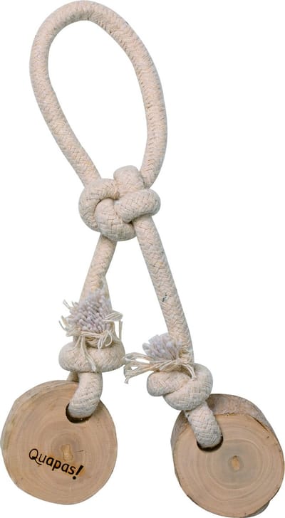 Quapas! Hondenspeeltje Koffiehout Bouncy - Hondenspeelgoed - 28x15 cm