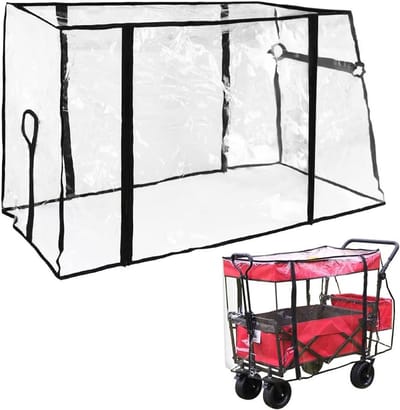 Opvouwbare Regenhoes voor Tuin- en Campingwagens, Transparante Bescherming voor Trolley's en Karretjes