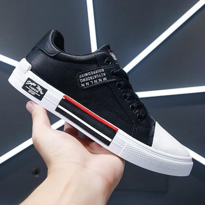 Kwaliteit Heren Leren Schoenen Comfortabele Heren Casual Schoenen Mode Heren Flats Loafers Ademende Wandelschoenen voor Heren Zapatos 44 black