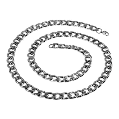 60cm x 8,5mm Cubaanse Ketting Unisex - Licht Gepolijste RVS - Schakelsketting Dames - Heren - Miami-Stijl