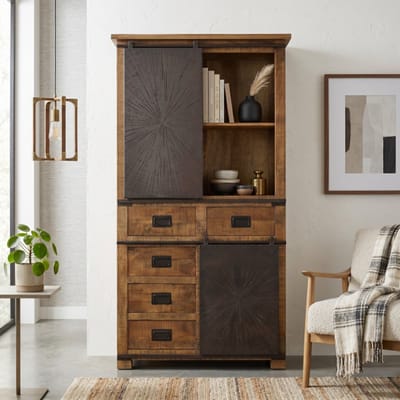 Kabinet kast Bradley mangohout - 100x42x190 cm