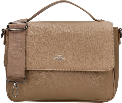 Charm London Mulberry Street Handtas Dames - Schoudertas met verstelbare en afneembare schouderband - Tas van Imitatieleder - Taupe