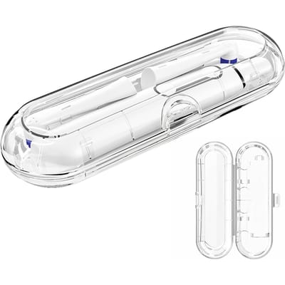 Transparante tandenborstel reisdoos compatibel met Oral B, iO & Philips Sonicare elektrische tandenborstels, draagbare beschermende opbergdoos