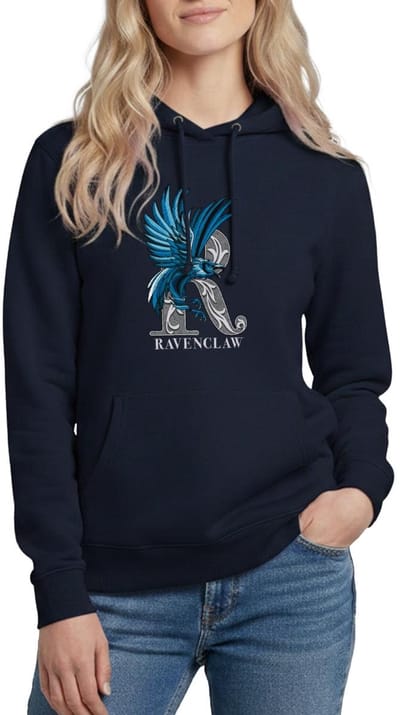 Harry Potter Ravenclaw Coat of Arms Monochrome Hoodie Dames