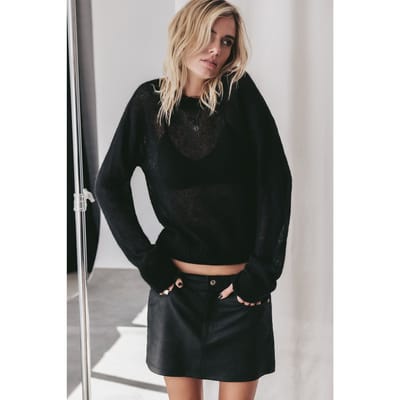 Mikuta The Black Fine Knitted Sweater Größe: M | Pullover Outlet | Damen | Schwarz