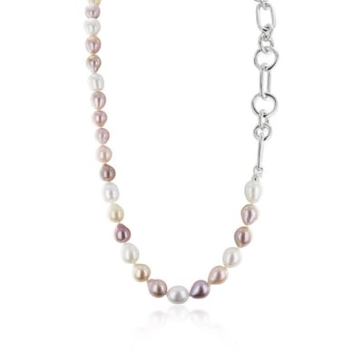 Luna-Pearls - 219.0037 - Ketting - Dames - 925er Zilver gerhodineerd - Zoetwatercultuurparel Ming