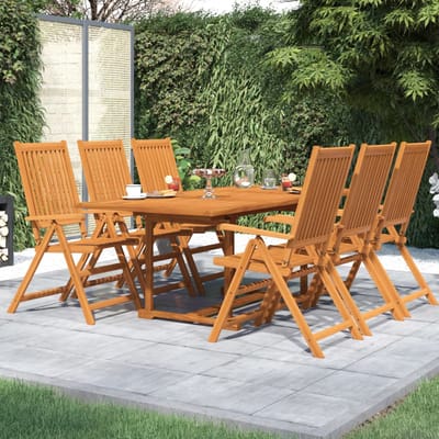 vidaXL - 7-delige - Tuinset - massief - acaciahout - 150-200 - cm