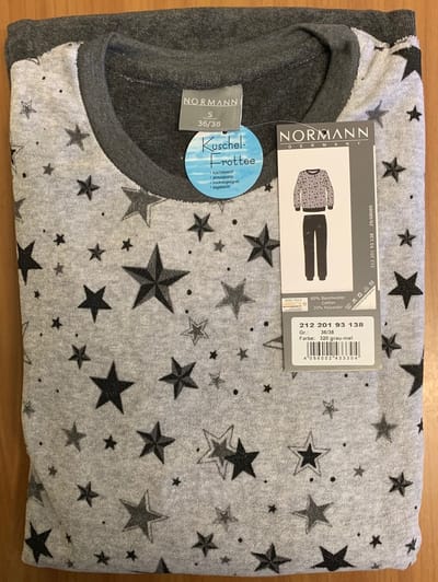 Norman badstof dames pyjama 201 93 138 - Licht Grijs - S 36/38