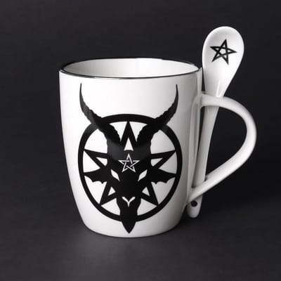 Alchemy - Baphomet Mok/beker met lepel set - Wit