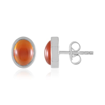 Cavill - Zilveren Oorbellen met 2,07 ct Rode Onyx Ovaal Cabochon - 925 Sterling Zilver Gerhodineerd - Elegante Braziliaanse Edelstenen Oorknopjes