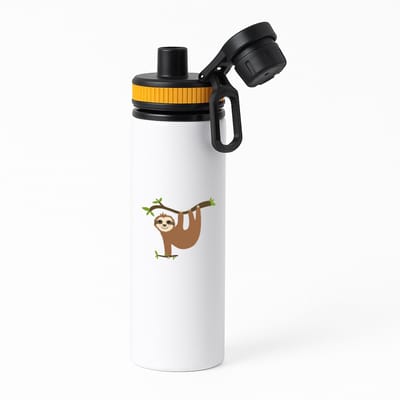 Hacebo® - Luiaarden waterfles met draaidop oranje - Luiaard - Dieren liefhebbers - Dierentuin - beer - zoogdieren - water fles - 850ML