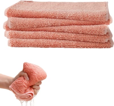 Keukendoekjes - schuursponsjes - microvezel - vaatdoeken - keukendoeken - absorberend - extra dik - 5-pack - roze - 25x25cm