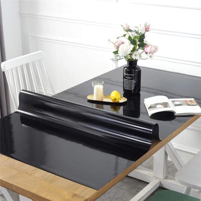 Tafelbeschermer Plastic - Tafelhoes Waterdicht - Eettafel Beschermen - Zonder Luchtbellen - 70x140cm - Zwart