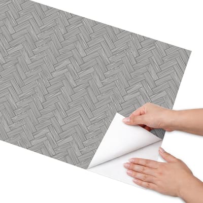 Coloray Meubel Wrap Folie - Grijs Meubelfolie - 50x100 cm - Plakfolie Meubels Grijze vlecht - Decoratiefolie Zelfklevend - Minimalist Meubelfolie - Meubelfolie Zelfklevend - Badkamer decoratie - Achtergronden en patronen
