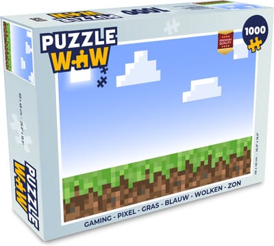 Puzzel Gaming - Pixel - Gamen - Gras - Legpuzzel - Puzzel 1000 stukjes volwassenen