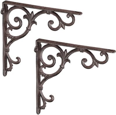 plankhouder antiek - 2 stuks M - gietijzer - antieke ornamenten - vintage - bruin