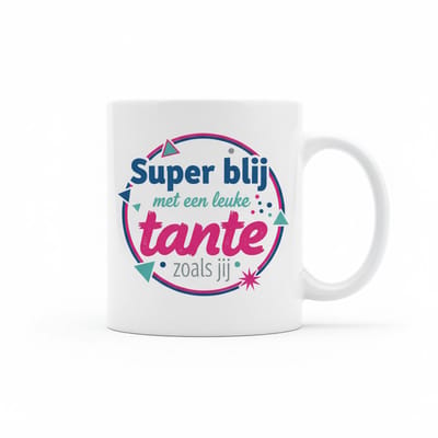 Super Blij Met Een Leuke Tante Koffiemok 330 ml – Lief Cadeau voor Tante