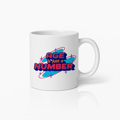 Age Is Just a Number Mok 330ml – Grappige Retro Koffiebeker – Perfect Verjaardagscadeau voor Mannen, Vrouwen & Vrienden met Humor