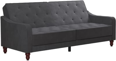 Vintage-Tufted-Slaapbank - Grijs