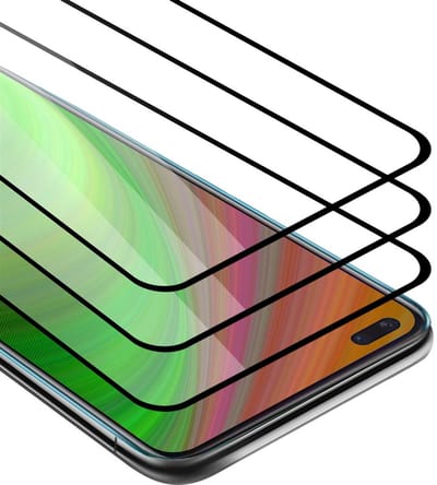 Cadorabo 3x Screenprotector geschikt voor OnePlus Nord Volledig scherm pantserfolie Beschermfolie in TRANSPARANT met ZWART - Getemperd (Tempered) Display beschermend glas in 9H hardheid met 3D Touch