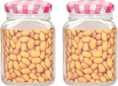 Plasticforte Weckpot/inmaakpot Classic - 2x - 375ml - kunststof - draaideksel - roze - D7 x H11 cm