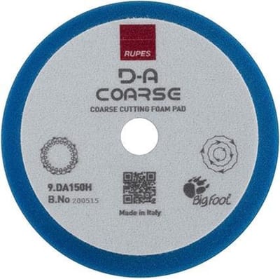 Rupes D-A Coarse Polijstschijf BLAUW 130/150mm - per stuk - Hoge lakcorrectie - Met schuiminterface