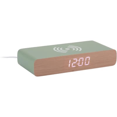 Karlsson Wekker Retro Flat Led - Jungle groen - 16.1x7.6x3cm - Scandinavisch - Wekker voor slaapkamer - Wekkers