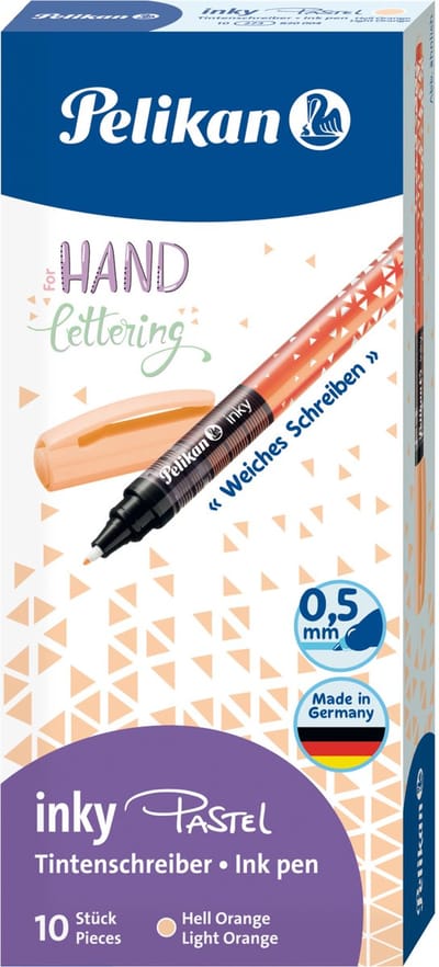 PELIKAN inktpen Inky 273 pastel lichtoranje 10 stuks