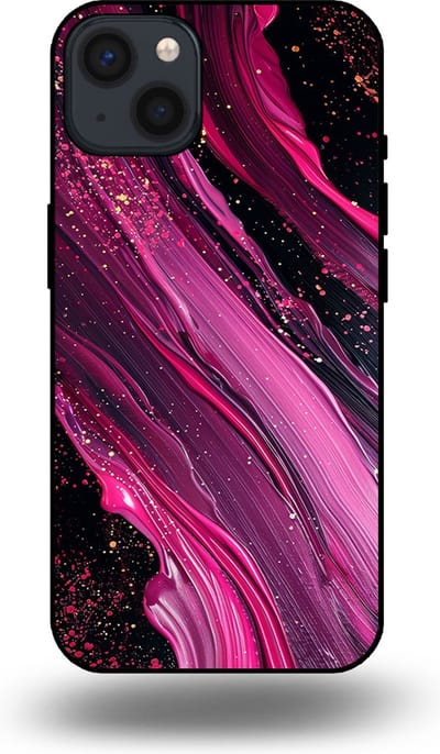 Smartphonica Telefoonhoesje geschikt voor iPhone 13 met marmer opdruk - TPU backcover case marble design - Paars Roze geschikt voor iPhone 13
