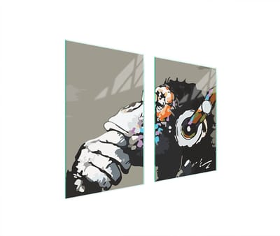 TMK ArtDeko - Snijplank - Glas - 65x52 cm - Muziek Print