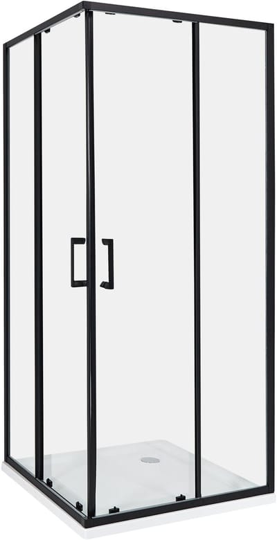 TELA - Douchecabine - Zwart - 80 x 80 x 185 cm - Veiligheidsglas