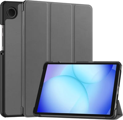 Hoesje - Geschikt voor Samsung Galaxy Tab A11 / A9 - Dun & Stevig - Hardcover Book Case - Trifold Bookcase Hoes - Hard Cover - Tablethoes - Grijs