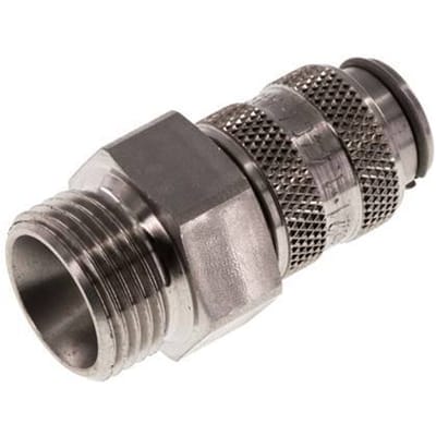 RVS 306L DN 5 Luchtkoppeling Snelkoppeling G 3/8 inch Buitendraad - CLS5-M-SSL-P-038