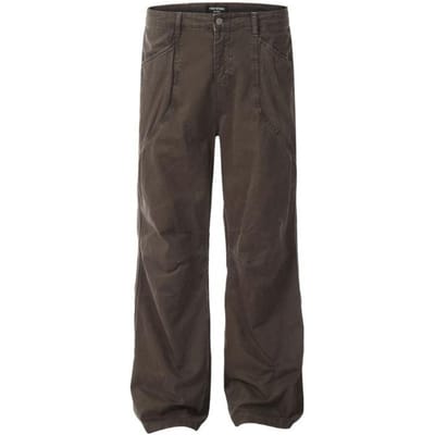Pantalon de travail pour hommes, Jeans rétro lavés à jambe droite, Légèrement évasé 2XL marron