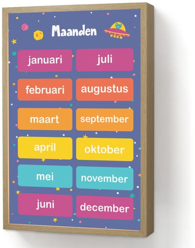 Wandlamp 40x60 cm - Oplaadbaar - Maanden - Educatief - Leren voor kinderen - Ruimte - Wandlampen binnen woonkamer - Slaapkamer lamp - Decoratieve nachtlamp - Vloerlamp draadloos