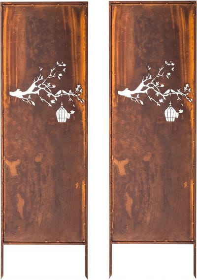 Inkijkbescherming metaal - Tuindecoratie omheining - Meer privacy tuin - Roestlook patina - 160 x 50 cm - Patina