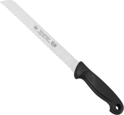 RÖR Solingen Broodmes met Golf – RVS – Lemmet 20 cm – Heft Kunststof Zwart