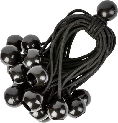 Set van 25 Stuks Bungee Ballen met Koord 15cm - Universele Elastische Banden voor Zeilen en Kamperen