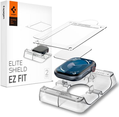 Spigen Eliteshield EZ Fit - Screen Protector Geschikt voor Apple Watch 11 / 10 42MM met Installatietray - Case Friendly - 2-Pack