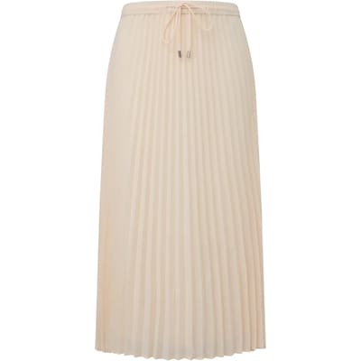 Plissé Midi Rok in Mousseline met Koord Dames COMMA